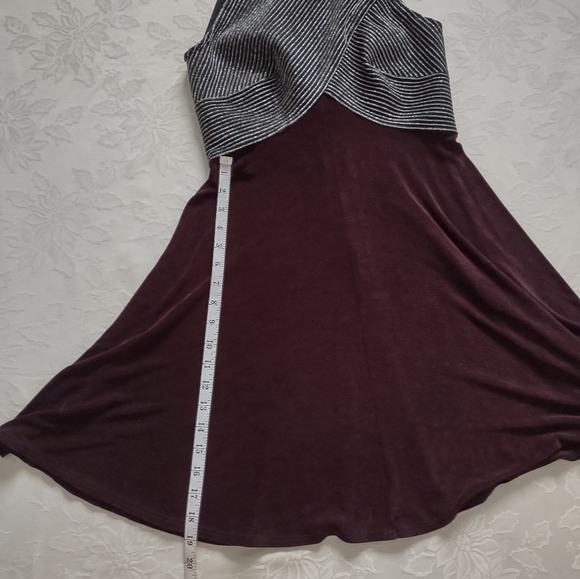 Tadashi vintage halter high neck lurex top flare skirt cocktail dress - Picture 3 of 11